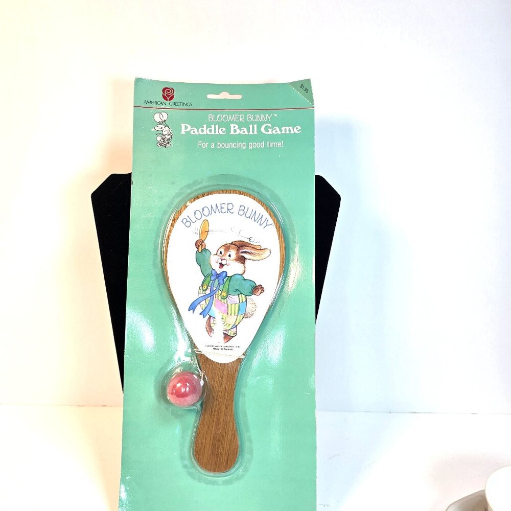 Vintage American Greetings Bloomer Bunny Paddle Ball Game 1990s  danagoods (163)